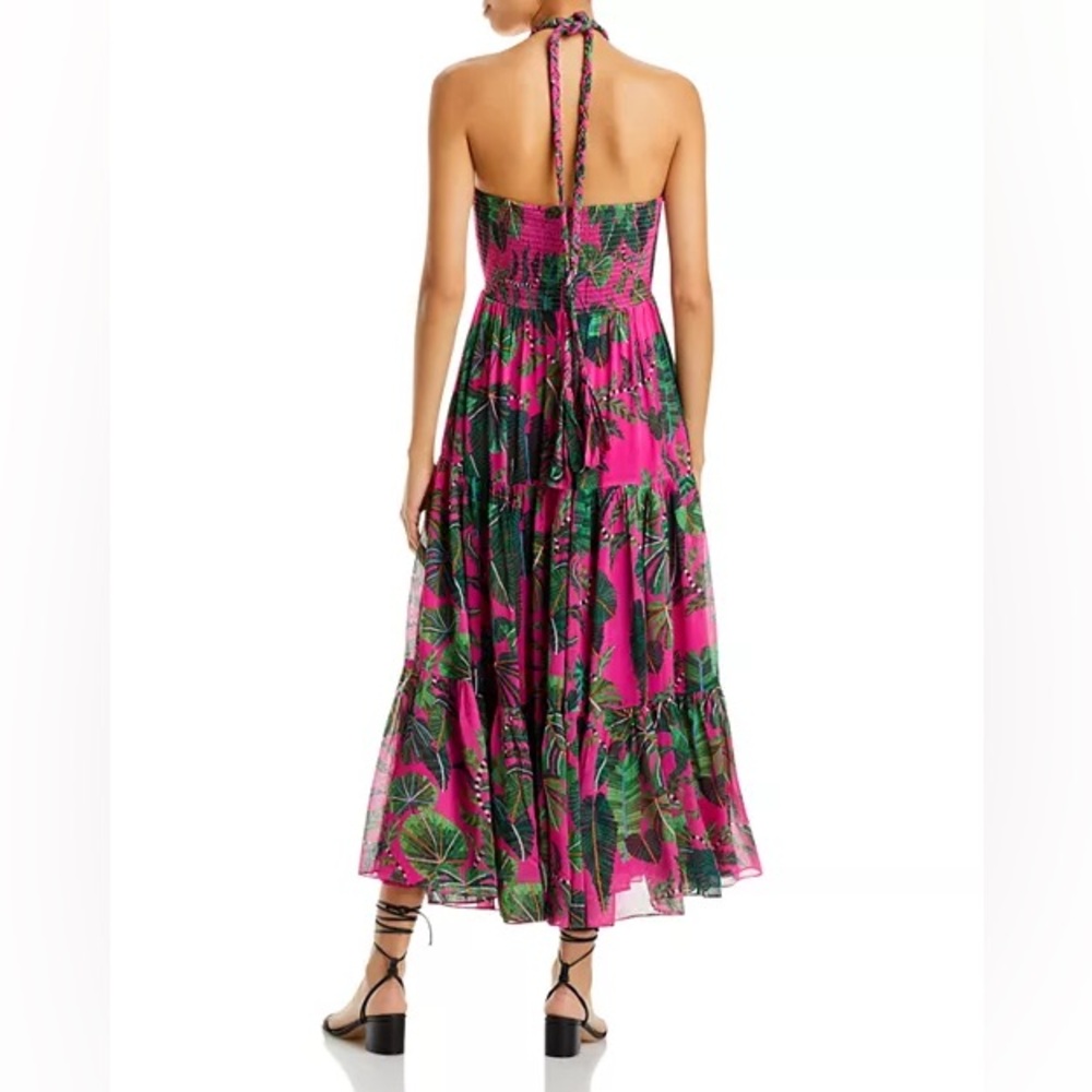 FARM Rio Vibrant Pink and Green Strapless Dress - Picture 4 of 15
